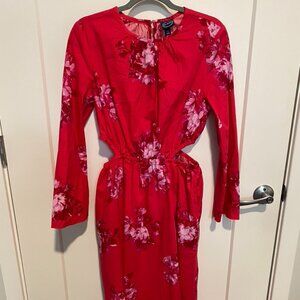 Scoop Red Floral Maxi Dress (Size M / 8-10)
